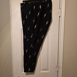 Torrid Active Black Pants with Multicolor Accents